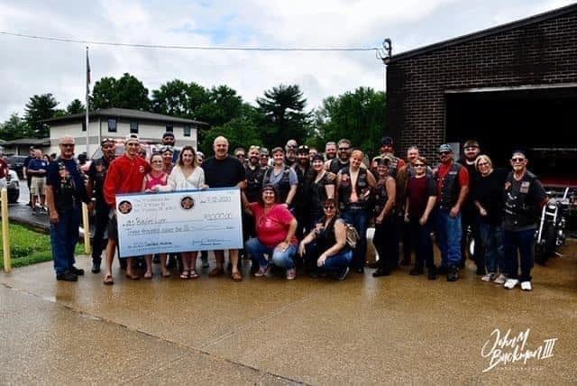 The Wanderers team presenting a charitable donation check